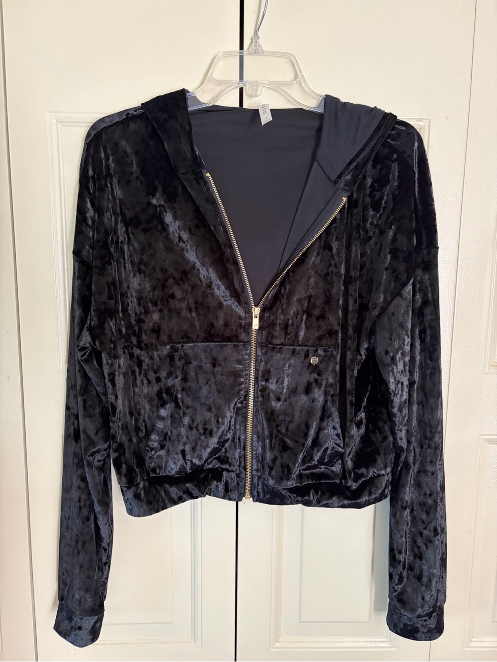 Fabeletics Velvet Whimsigoth Hoodie Women Black Punk Athleisure Dark Fairy SMALL